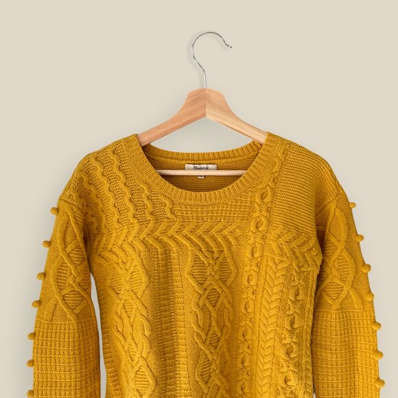 Madewell Open-Side Bobble Pullover Sweater, Mustard Yellow, XXS - Picture 2 of 4